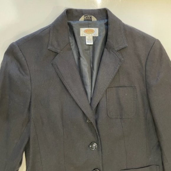 TALBOTS Vintage Petites Black Irish Linen Button Closure Jacket ~ Size 8 - Picture 2 of 15